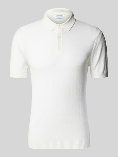 Antony Morato Slim Fit Poloshirt mit gerippten Abschlüssen Weiss 2