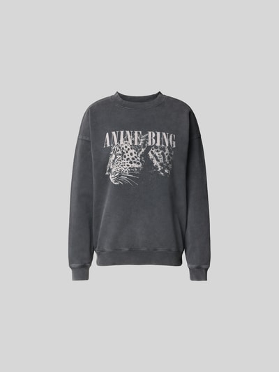 Anine Bing Regular Fit Sweatshirt mit Logo-Print Black 2
