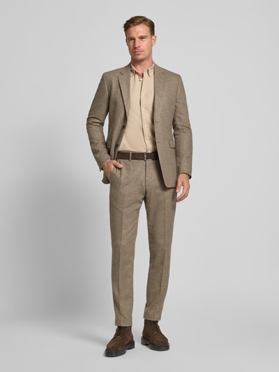 SELECTED HOMME Slim fit vrijetijdsoverhemd van puur katoen, model 'SLIMOWEN' Beige gemêleerd - 1