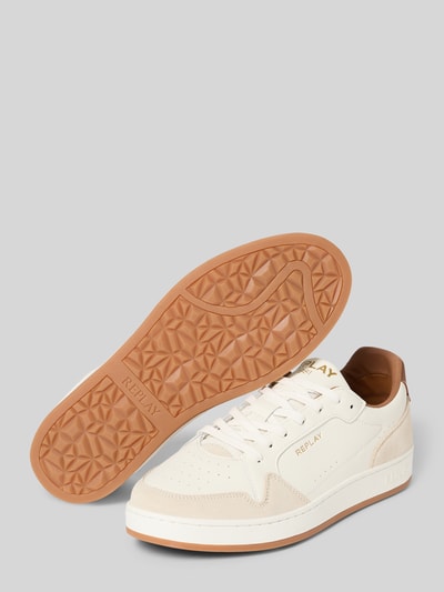 Replay Leren sneakers met labeldetails, model 'SMASH FINE' Offwhite - 4