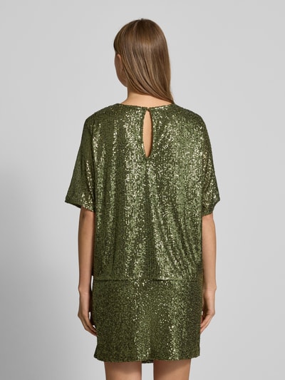mbyM Blusenshirt mit Paillettenbesatz Modell 'Emrilla' Dunkelgruen 5