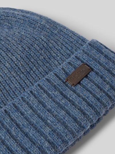 Barbour Beanie mit Label-Badge Blau 2