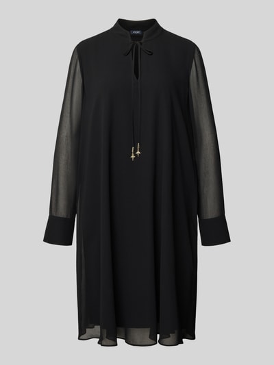 JOOP! Knielange jurk met opstaande kraag, model 'Delilah' Zwart - 2