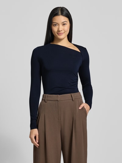 Lauren Ralph Lauren Longsleeve mit asymmetrischem Ausschnitt Modell 'MATZI' Marine 4