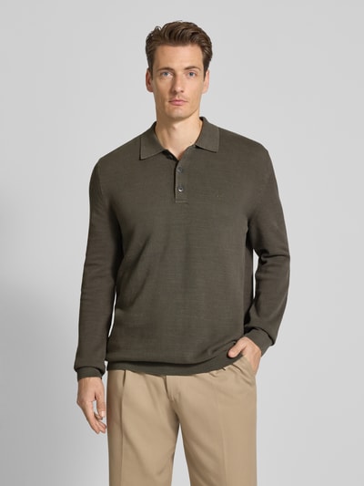 Marc O'Polo Regular Fit Strick-Shirt aus reiner Baumwolle Khaki 4