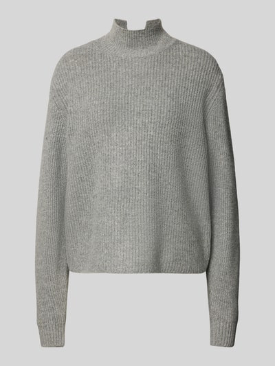 ICHI Strickpullover mit Stehkragen und überschnittenen Schultern Mittelgrau 2