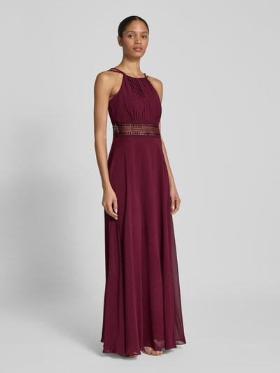 Jake*s Cocktail Abendkleid mit gelegten Falten Dunkelrot Melange 1