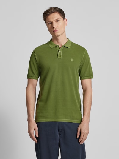 Marc O'Polo Regular Fit Poloshirt aus reiner Baumwolle mit Logo-Stitching Gruen 4