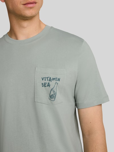 Tom Tailor Denim Regular Fit T-Shirt aus reiner Baumwolle Hellgruen 3