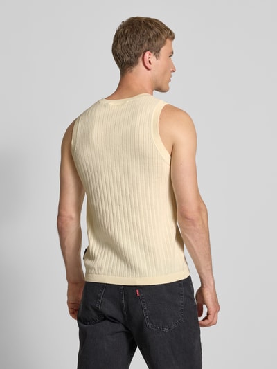 PROHIBITED Stricktop mit Label-Stitching Offwhite 5