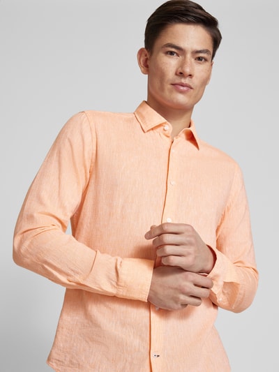 Joop! Slim Fit Slim Fit Freizeithemd mit Kentkragen Apricot 3