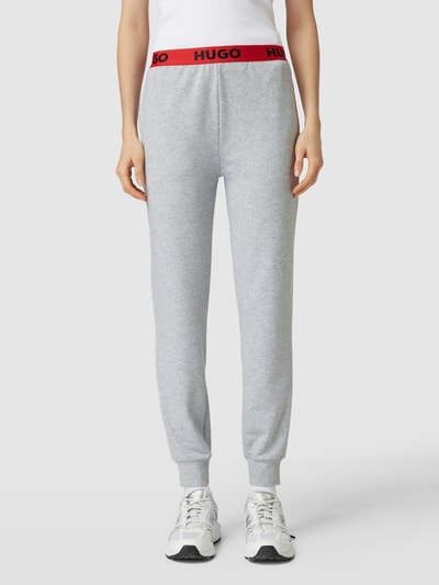 HUGO Sweatpants mit Logo-Bund Mittelgrau Melange 4