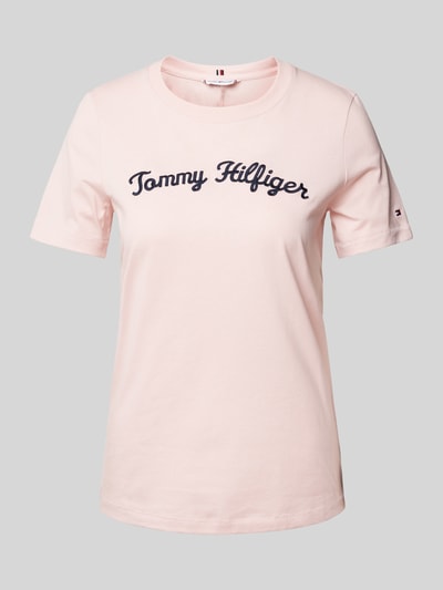 Tommy Hilfiger T-Shirt mit Label-Stitching Modell 'SCRIPT' Rosa 2