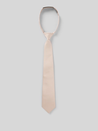 Produktfoto, Krawatte mit Klettverschluss von G.O.L. in Beige mit dezenter Allover-Struktur, spitz zulaufend, vorgeformter Knoten, 7 cm breit