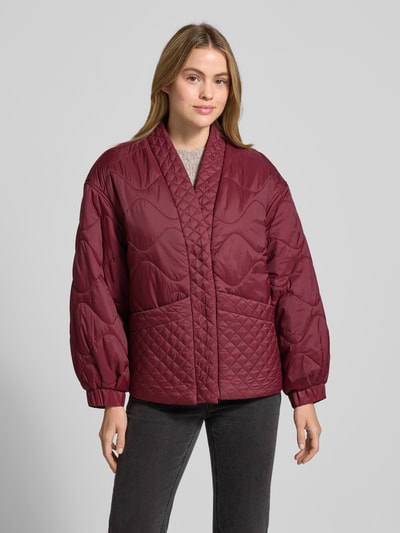 YAS Kurtka pikowana z wpuszczanymi kieszeniami model ‘TUCCO’ Bordowy 4