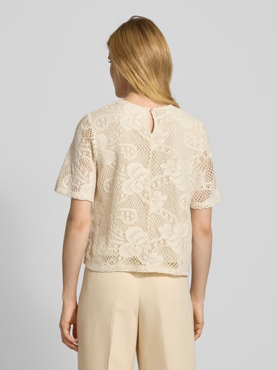 Jake*s Collection Regular fit blouseshirt met ajourpatroon Ecru - 5