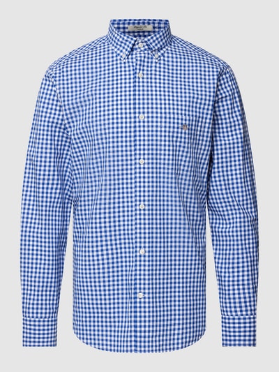 Gant Vrijetijdsoverhemd met rastermotief Blauw - 2