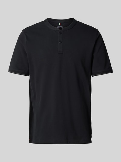 Cinque Slim Fit Poloshirt mit Rundhalsausschnitt Modell 'LANO' Black 2