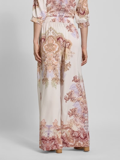 Neo Noir Wide leg stoffen broek met bandplooien, model 'Mana Artist' Rosé - 5