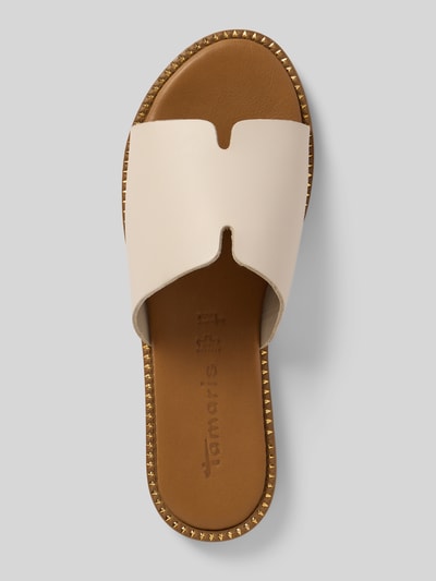 Tamaris Slippers van leer met licht gestructureerde zool Offwhite - 3