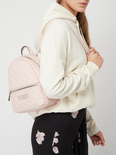 Guess Rucksack mit Steppnähten Rose 3