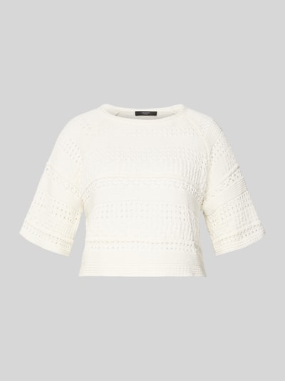 Weekend Max Mara Häkelpullover aus reiner Baumwolle Modell 'ORCHE' Ecru 2