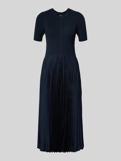 BOSS Nauwsluitende midi-jurk van viscosemix, model 'FADRIDI' Marineblauw - 2