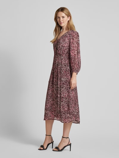 Scotch & Soda Midi-jurk van viscosemix met V-hals Bordeaux - 1