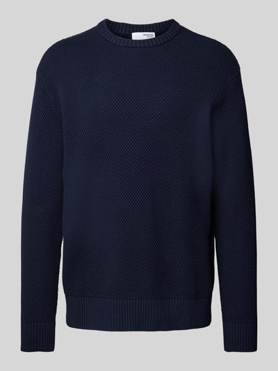 SELECTED HOMME Gebreide pullover met ribboorden, model 'HENNY' Donkerblauw - 2