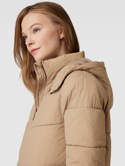 Pieces Lange jas met capuchon, model 'JAMILLA' Taupe - 3