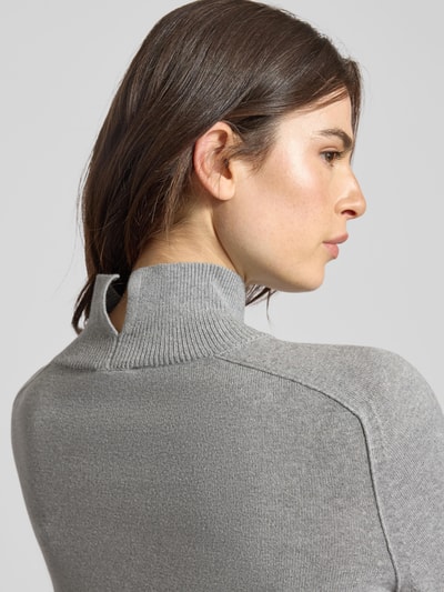 Tom Tailor Regular fit coltrui van een mix van katoen en kasjmier Middengrijs - 3