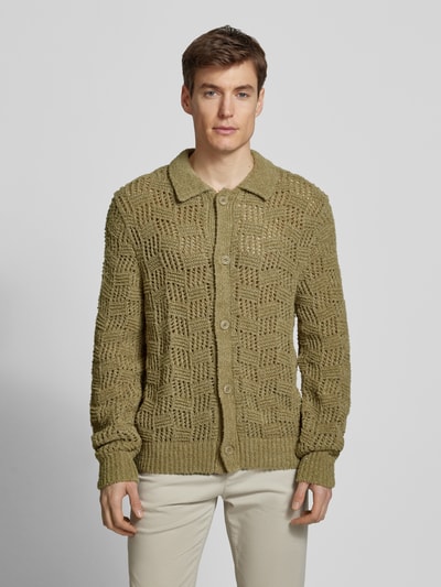 JAKE*S STUDIO MEN Cardigan mit Strukturmuster Mud 4