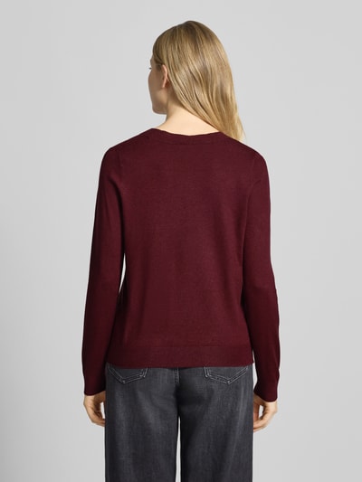 s.Oliver RED LABEL Regular Fit Strickpullover aus Viskose-Mix Bordeaux 5