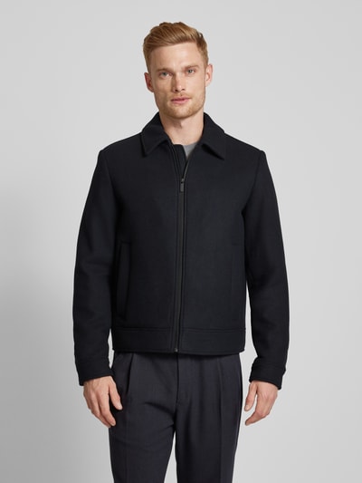 SELECTED HOMME Jack met platte kraag, model 'NEW FILIP' Zwart - 4