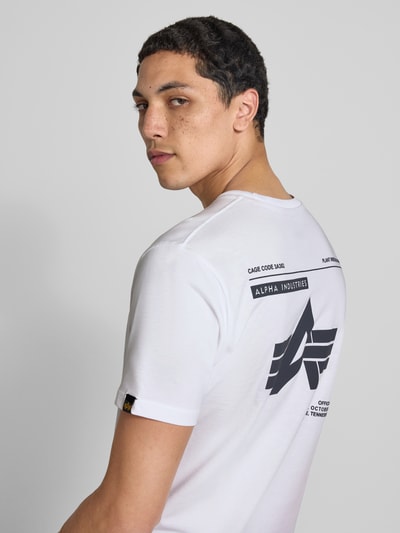 Alpha Industries T-Shirt mit Label-Details und Rundhalsausschnitt Weiss 3