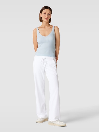 Raffaello Rossi Straight fit sweatpants met elastische band, model 'CANDICE' Wit - 1