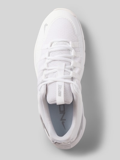 Produktfoto, Sneaker mit Logo-Detail Modell 'Metcon' von Nike für Damen in Weiß, abgerundete Passform, Schnürverschluss, Absatzhöhe 6 cm, Schafthöhe 7 cm, Schaftweite 6 cm, Textilstruktur mit sichtbaren Mesh-Details