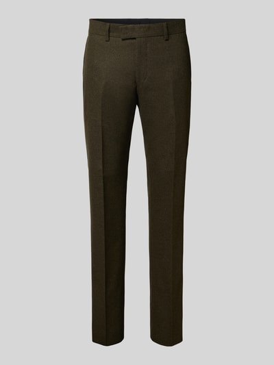 Tiger Of Sweden Regular fit pantalon met persplooien, model 'Tenuta' Olijfgroen - 1