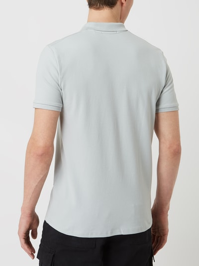 NO EXCESS Poloshirt van piqué  Lichtblauw gemêleerd - 5