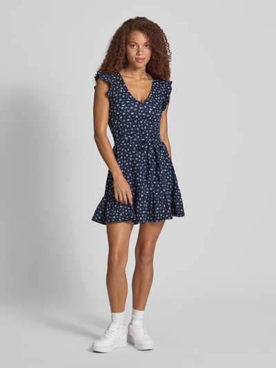 Only Tailliertes Minikleid mit Bindegürtel Modell 'HILLARY' Marine 1