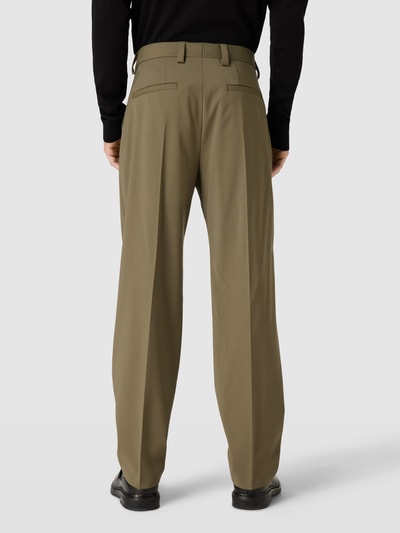 HUGO Spodnie do garnituru z kieszeniami z tyłu model ‘Teagan’ Oliwkowy 5