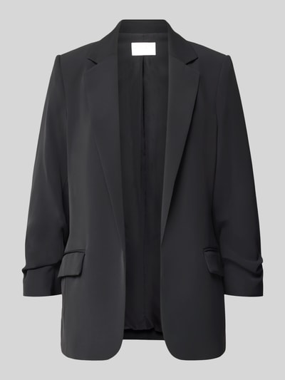 Produktfoto, Relaxed Fit Blazer mit Pattentaschen von Jake*s Collection in Schwarz, Material-Mix mit Stretch, Reverskragen, Ärmel mit Raffungen