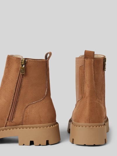 Tom Tailor Gefütterte Chelsea Boots aus Kunstleder Mittelbraun 2