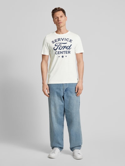 s.Oliver RED LABEL Regular Fit T-Shirt aus reiner Baumwolle mit Ford®-Print Weiss 1