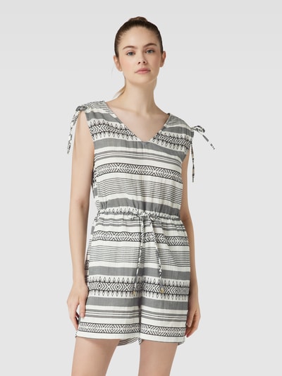 Only Playsuit van katoen met all-over motief, model 'NORA' Zwart - 4