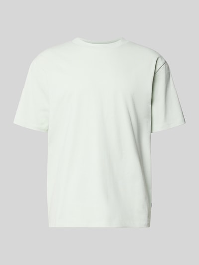 Produktfoto, Oversized T-Shirt mit Rundhalsausschnitt von Lindbergh, męski t-shirt z bawełny, krój oversized, okrągły dekolt, detal z logo, długość tyłu w rozmiarze M: 70 cm