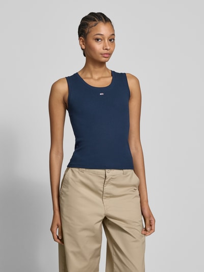 Tommy Jeans Tanktop met boothals, model 'ESSENTIALS' Marineblauw - 4