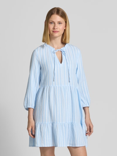 Vero Moda Sukienka midi taliowana z czystej bawełny model ‘NANNA’ Jasnoniebieski 4