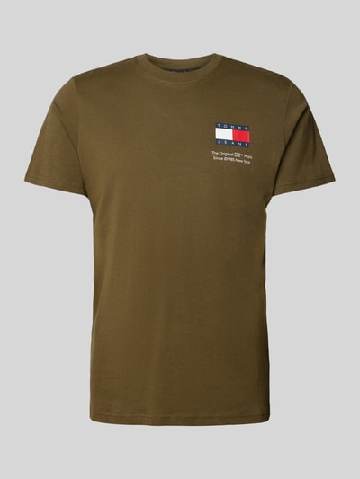 Tommy Jeans T-Shirt mit Label-Print Oliv 2