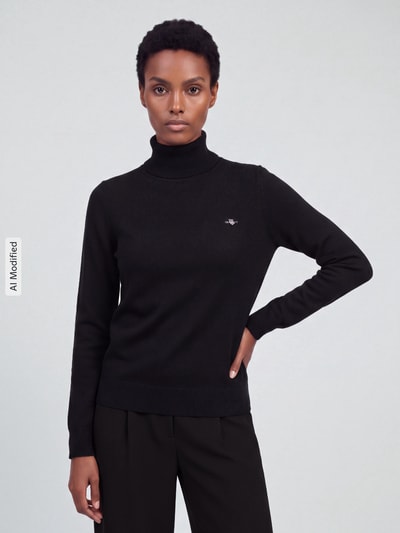 GANT Regular Fit Rollkragenpullover aus Woll-Mix  Black 4